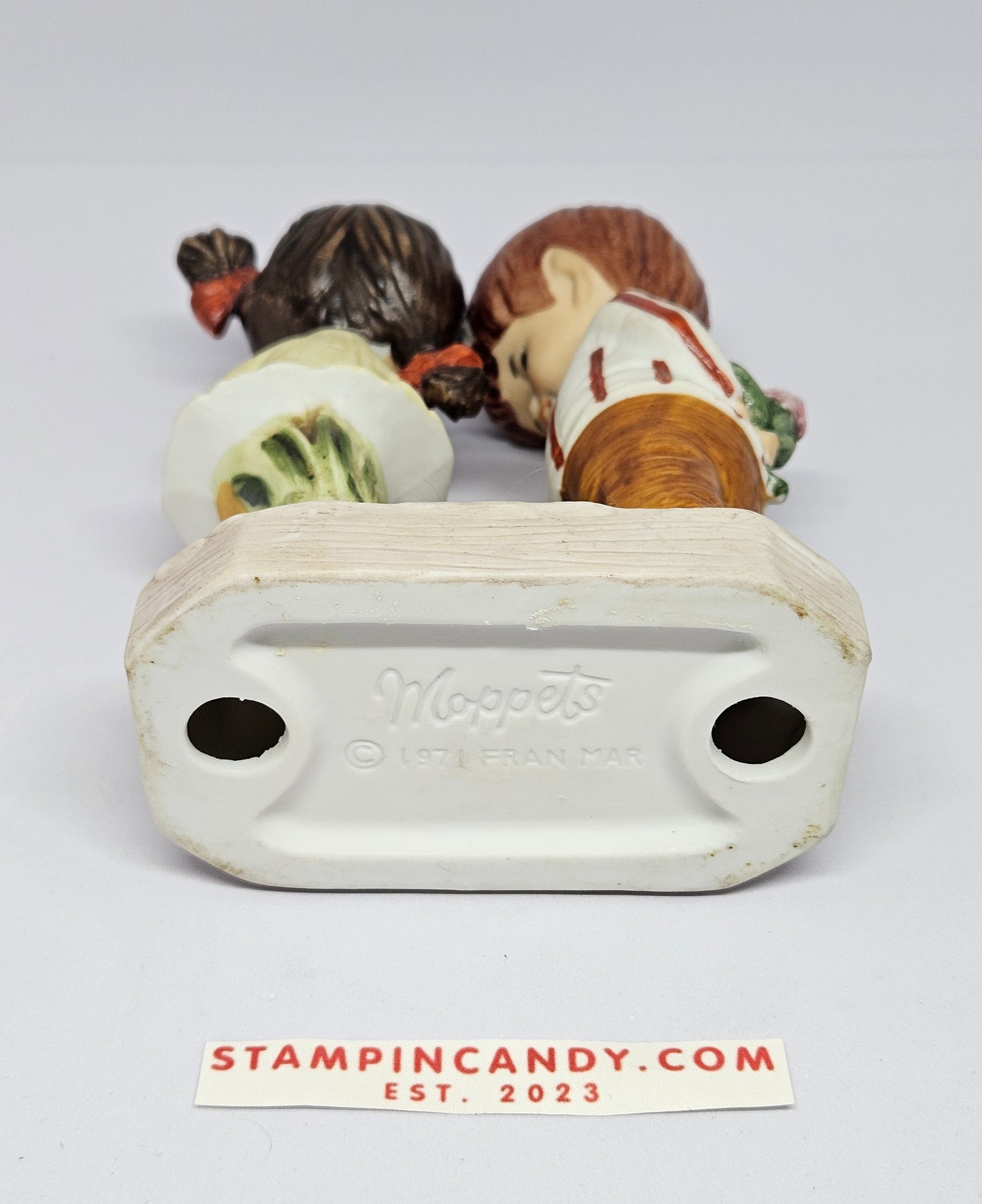 Vintage 1971 Moppets - Boy with Flower & Girl - By Fran Mar