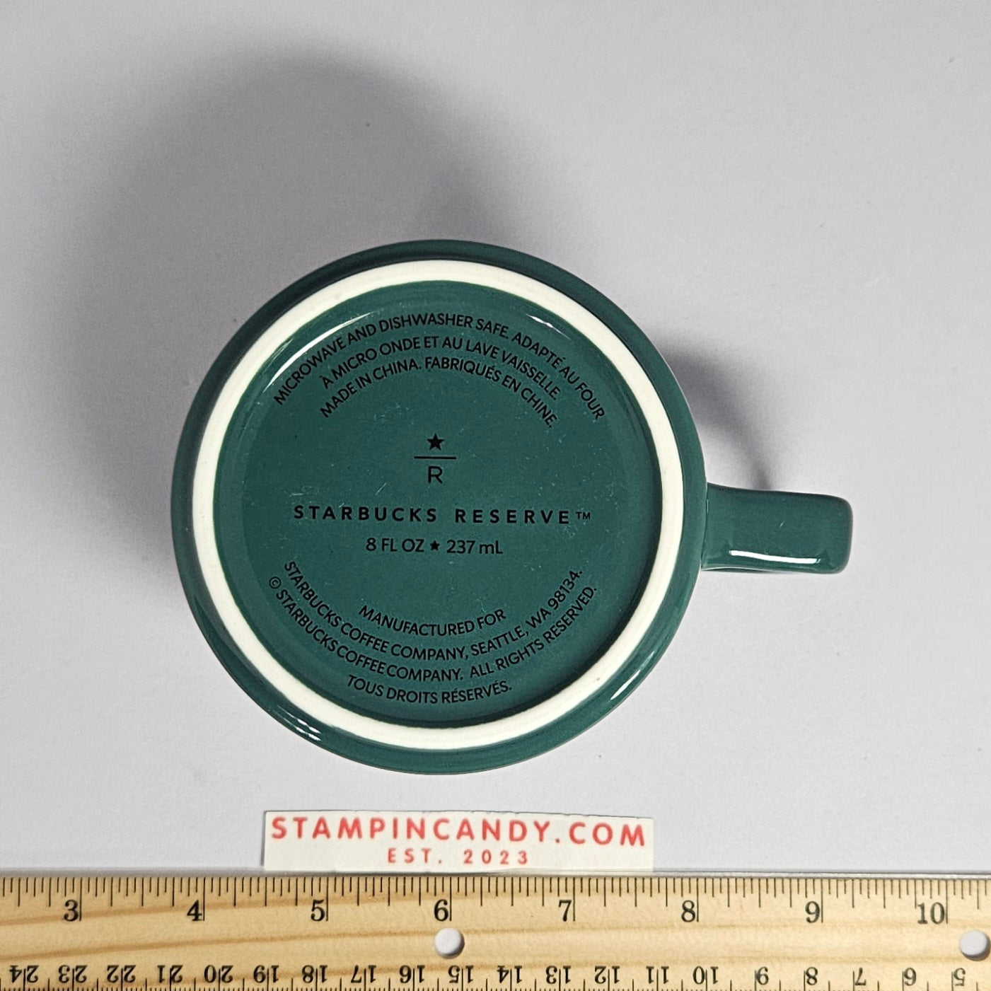 Starbucks Reserve - Green Woven Basketweave Pattern 2022 Small 8 oz Mug