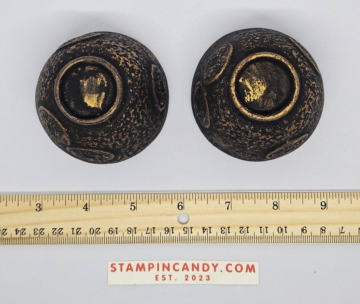 2 Heavy Japanese Cast Iron Teacups