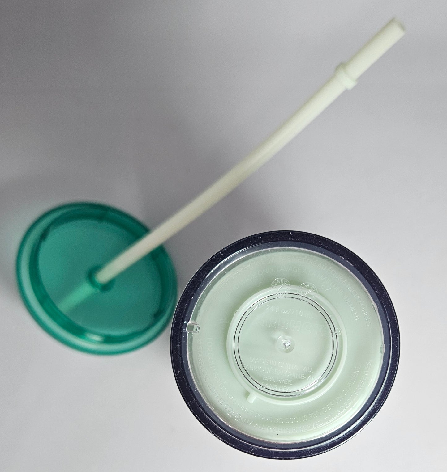 2022 Starbucks Iridescent Christmas Tumbler 24 oz - Holiday Woodland Mint Color