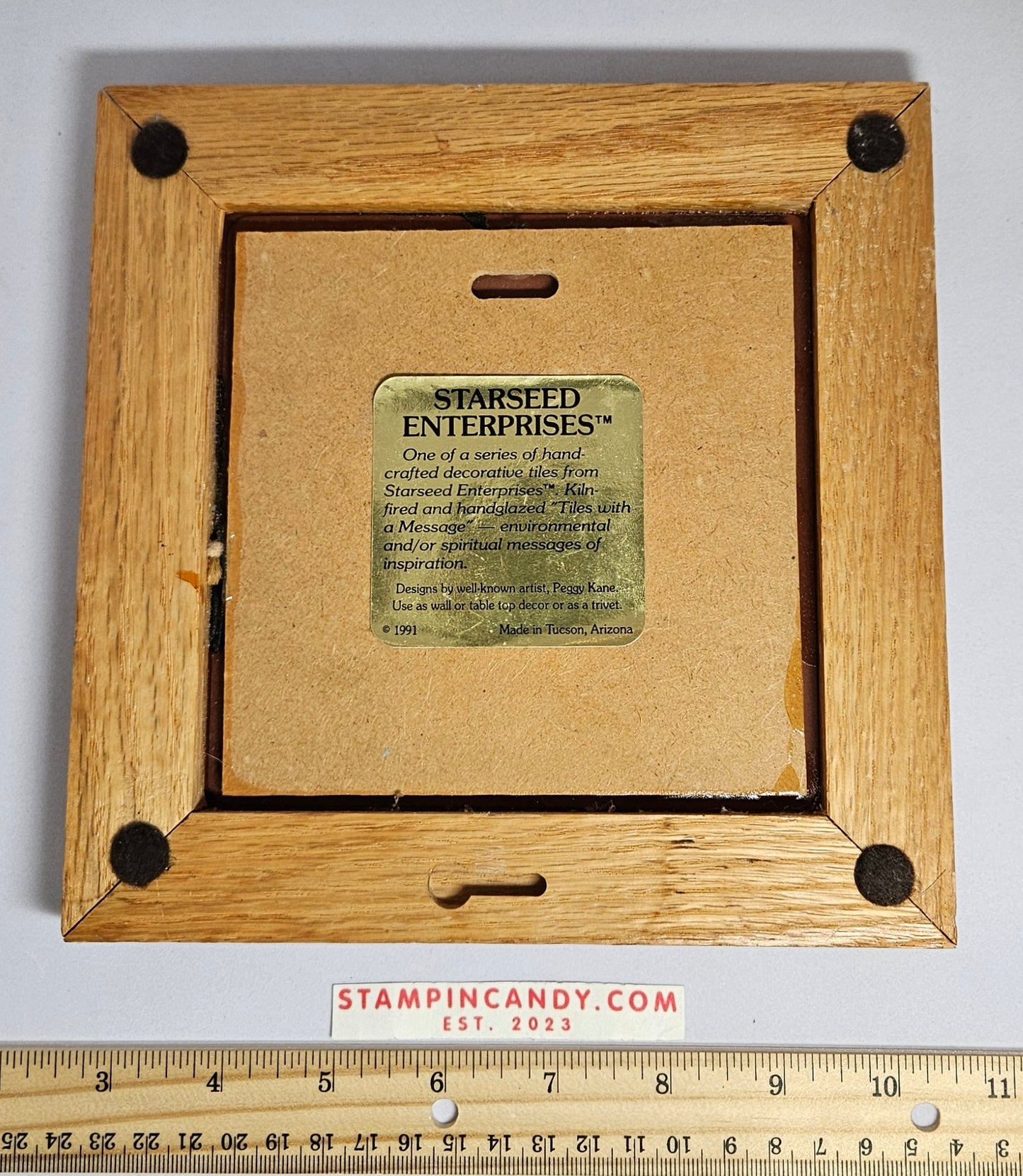 1991 Starseed Enterprises - Hug A Tree - Tile Art/Trivet