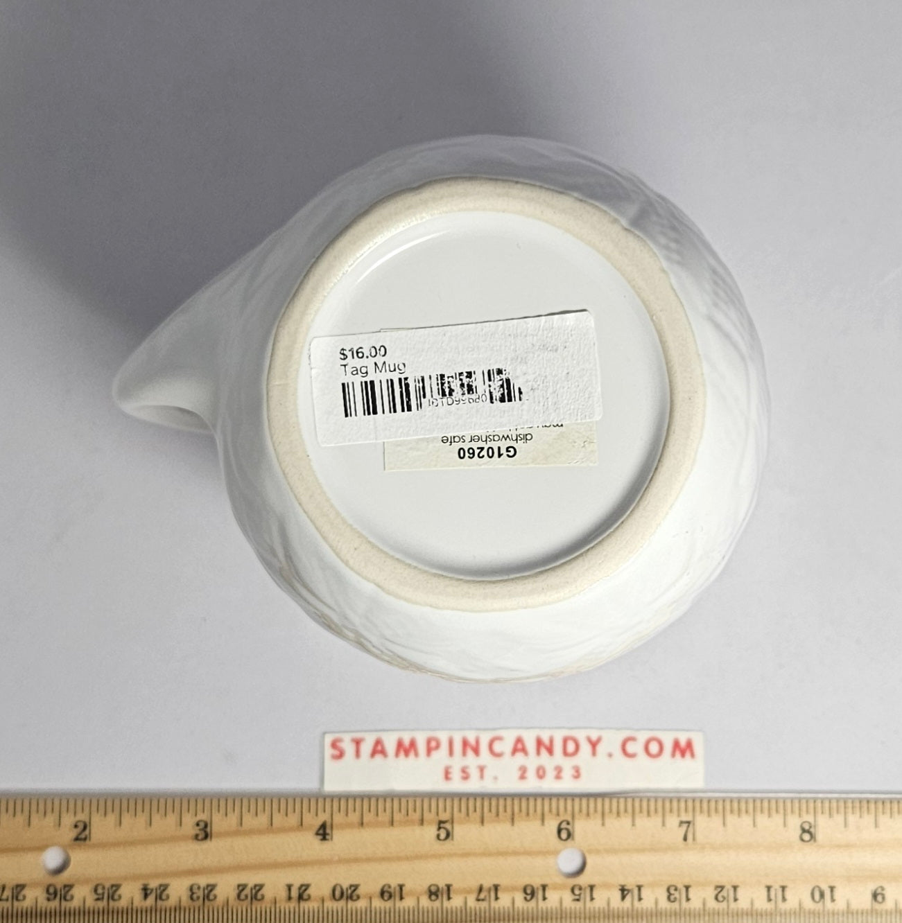 White High Relief Hand Warmer Sweater Pattern Mug