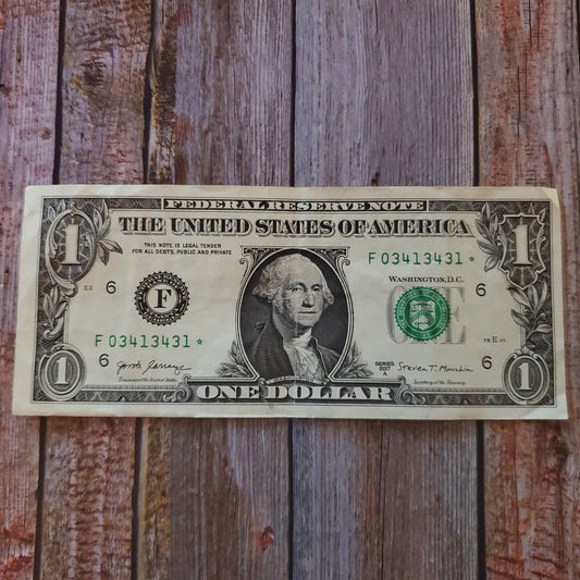 Fancy Serial Number $1 STAR NOTE - "F 03413431 *"