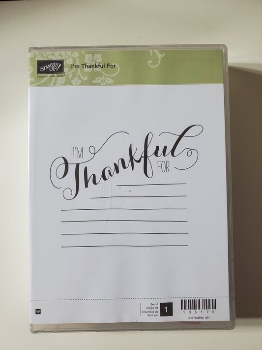 Stampin' UP! "I'm Thankful For" Stamp Set