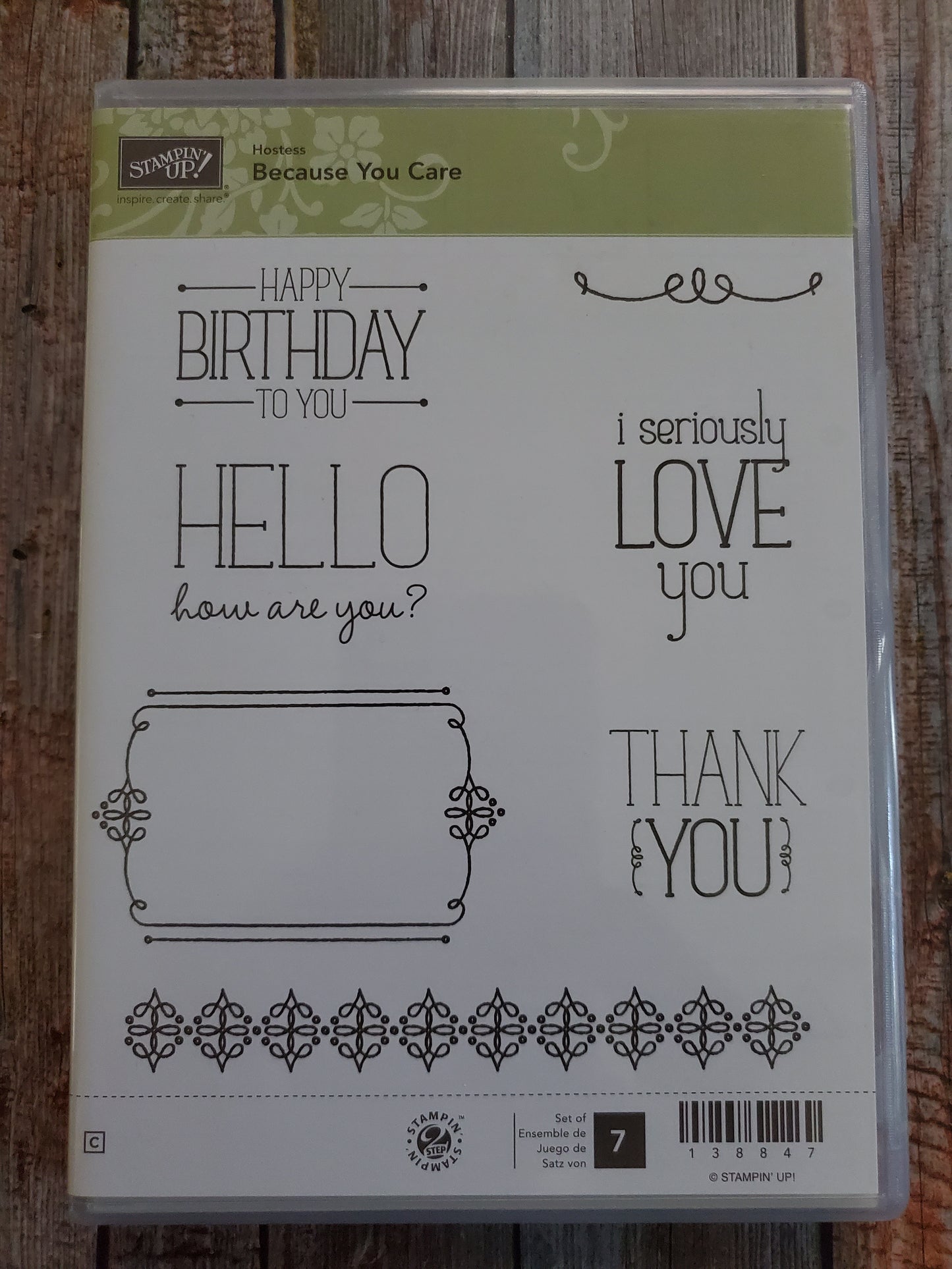 Stampin' UP! "Because You Care" Stamp Set