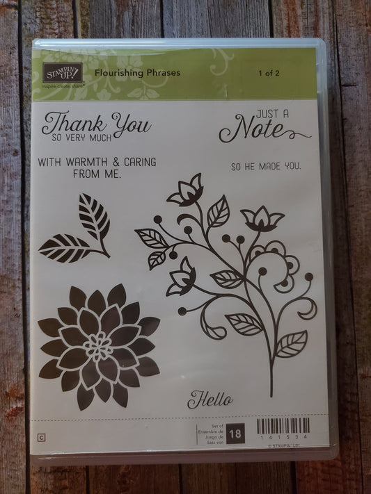 Stampin' UP! "Flourishing Phrases" Stamp Set (Both 1 and 2)