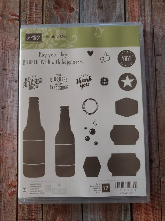 Stampin' UP! "Bubble Over" Stamp Set with "Bottles & Bubbles" Dies