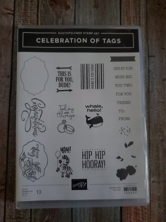 Stampin' UP! "Celebration of Tags" AND "Tags Tags Tags" Stamp Sets WITH "Trio of Tags" Dies