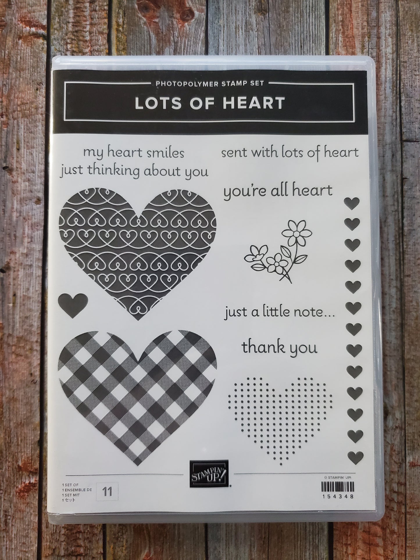 Stampin' UP! "Lots of Heart" Stamp Set with "Many Hearts" Dies