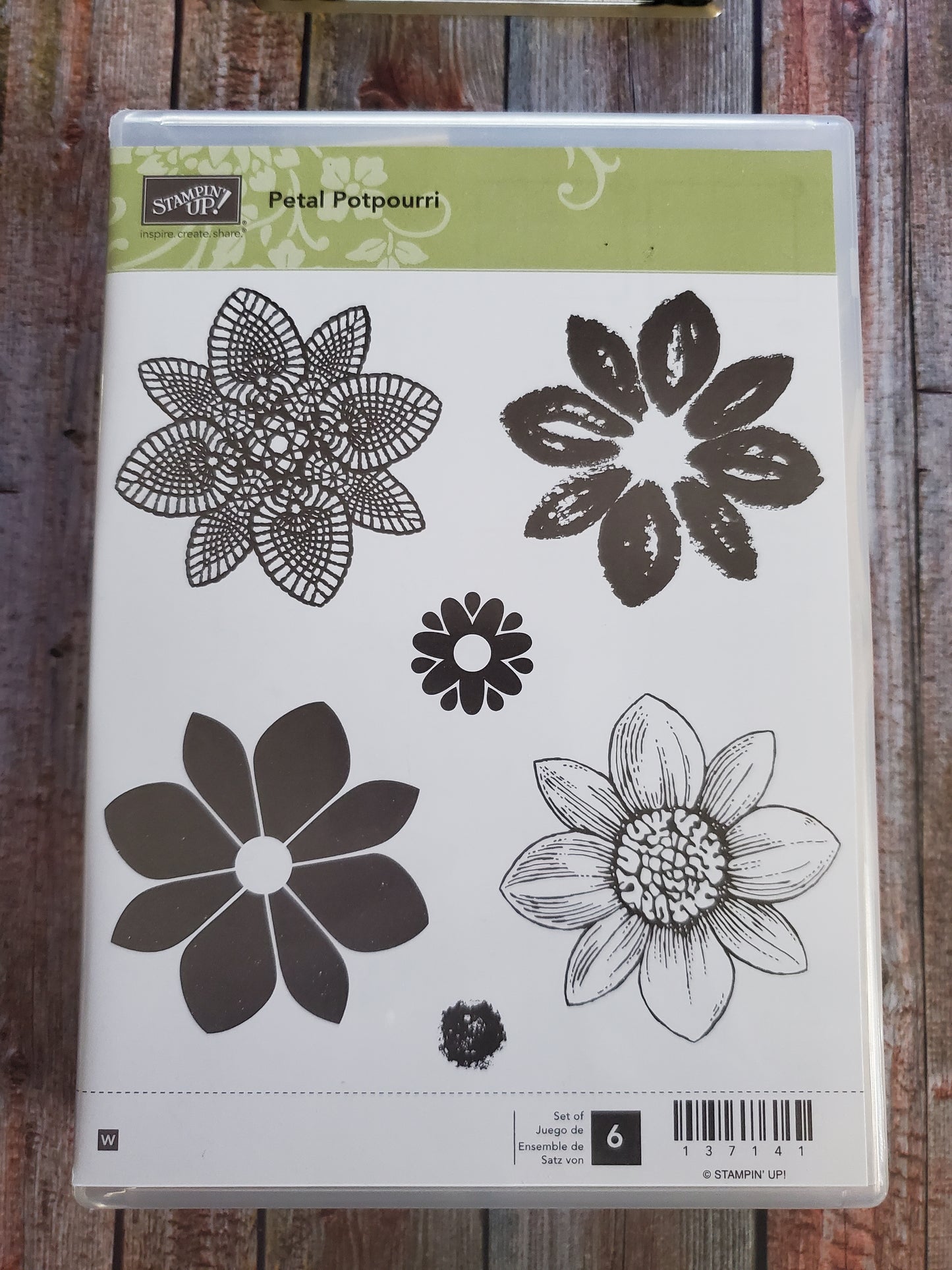 Stampin' UP! "Petal Potpourri" Stamp Set (Wood Block)