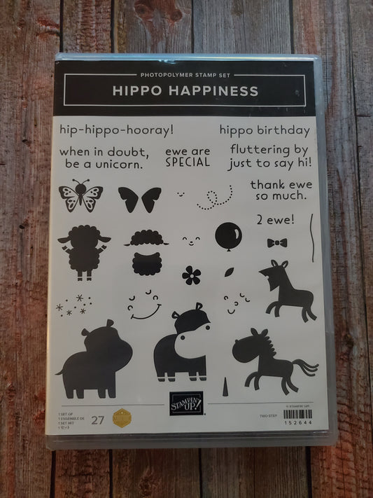 Stampin' UP! "Hippo Happiness" Stamp Set with "Hippo & Friends" Dies