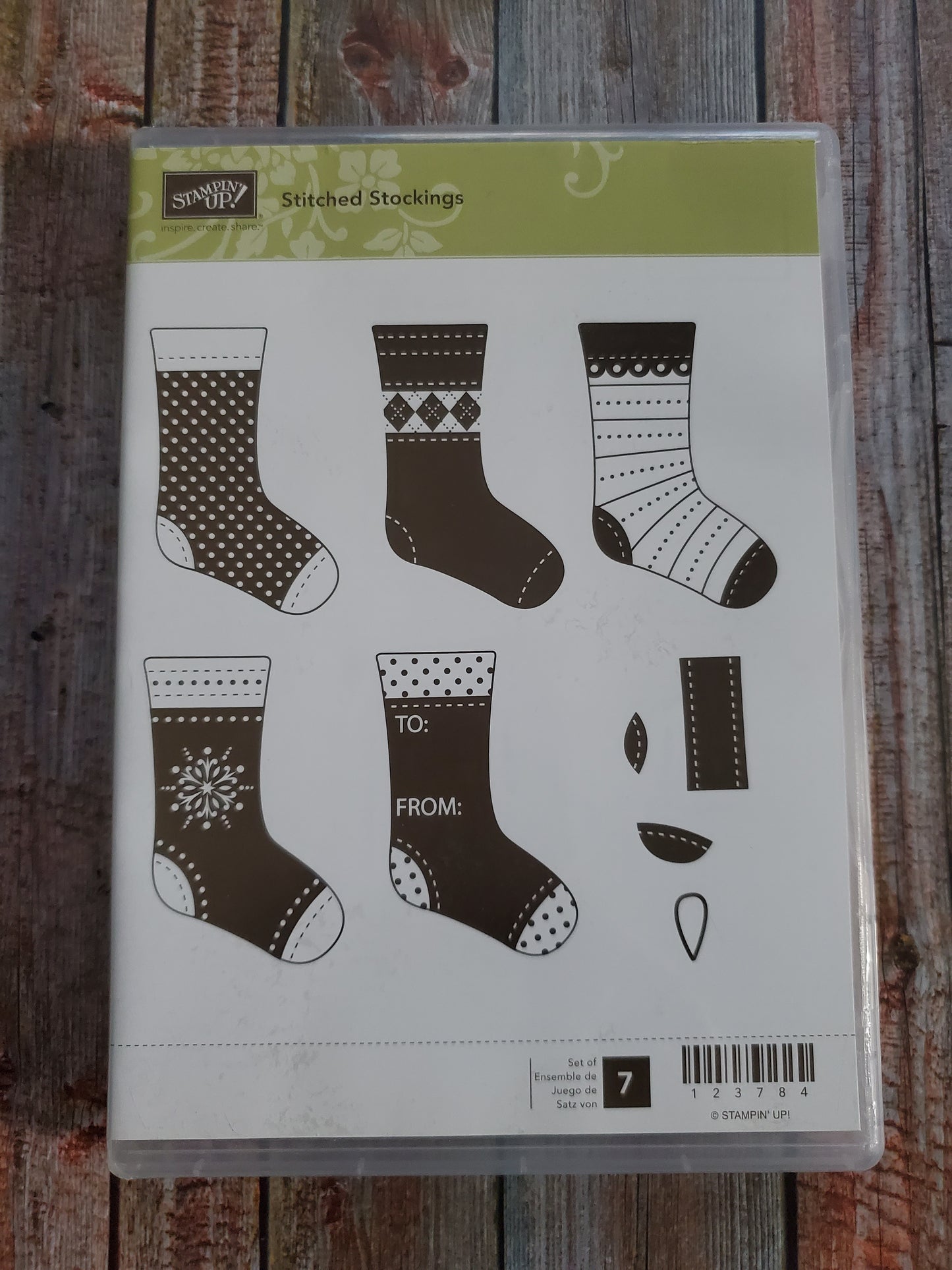 Stampin' UP! "Stitched Stockings " Stamp Set with "Stocking Paper" Punch