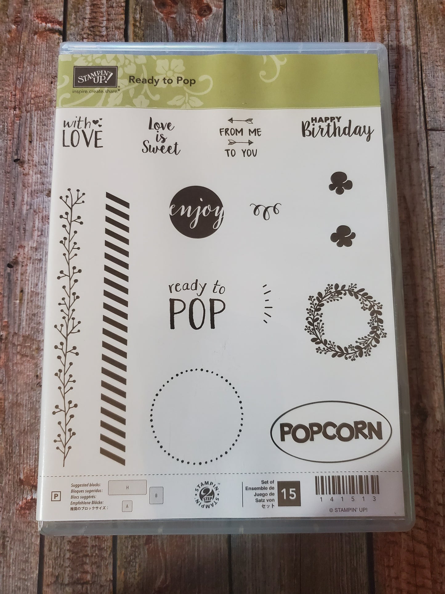 Stampin' UP! "Ready to Pop" Stamp Set with "Popcorn Box" Dies