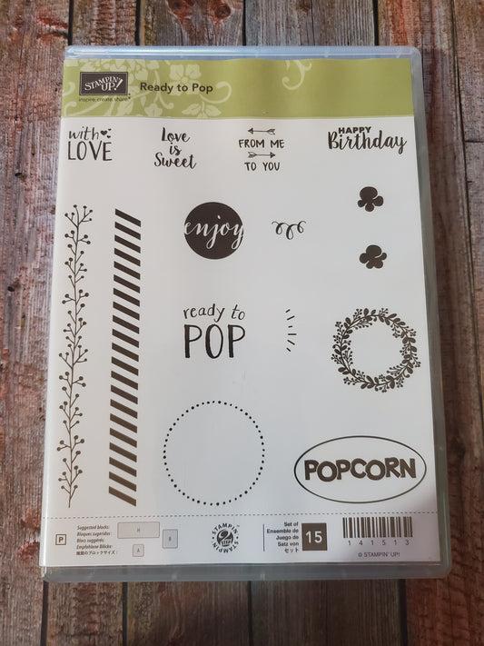 Stampin' UP! "Ready to Pop" Stamp Set with "Popcorn Box" Dies