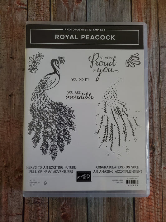 Stampin' UP! "Royal Peacock" Stamp Set with "Detailed Peacock" Dies