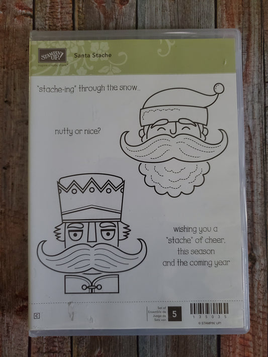 Stampin' UP! "Santa's Stache" Stamp Set with "Mustache" Dies