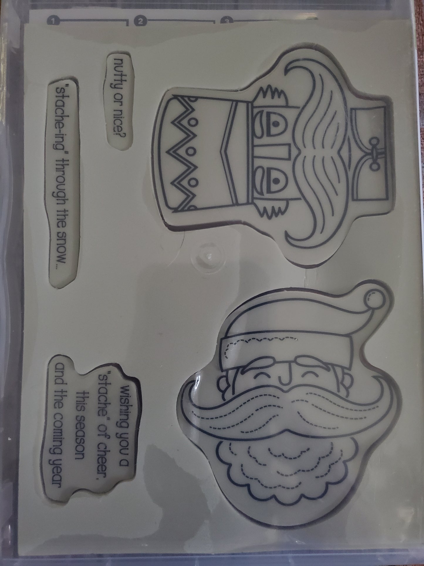 Stampin' UP! "Santa's Stache" Stamp Set with "Mustache" Dies