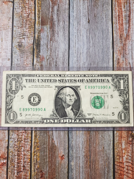 Fancy Serial Number $1 - "E 89970990 A"