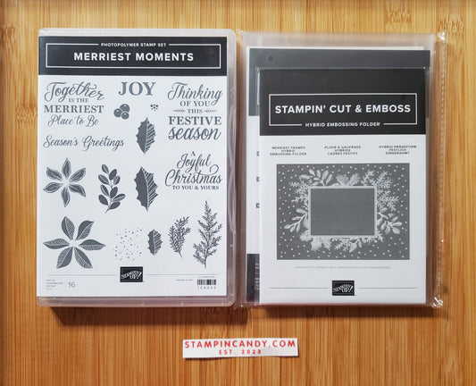 Stampin' UP! "Merriest Moments" Stamp Set with "Merriest Frames" Hybrid Embossing Folder