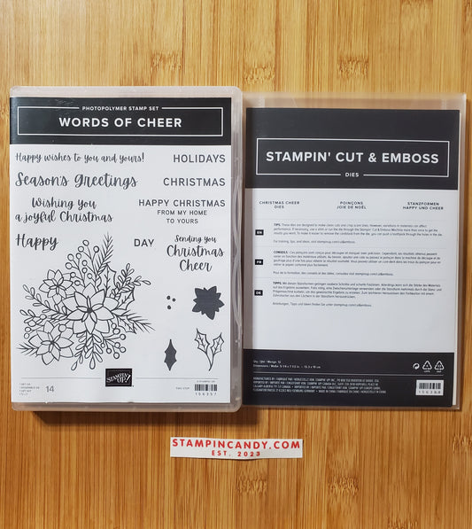 Stampin' UP! "Words of Cheer" Stamp Set with "Christmas Cheer" Dies