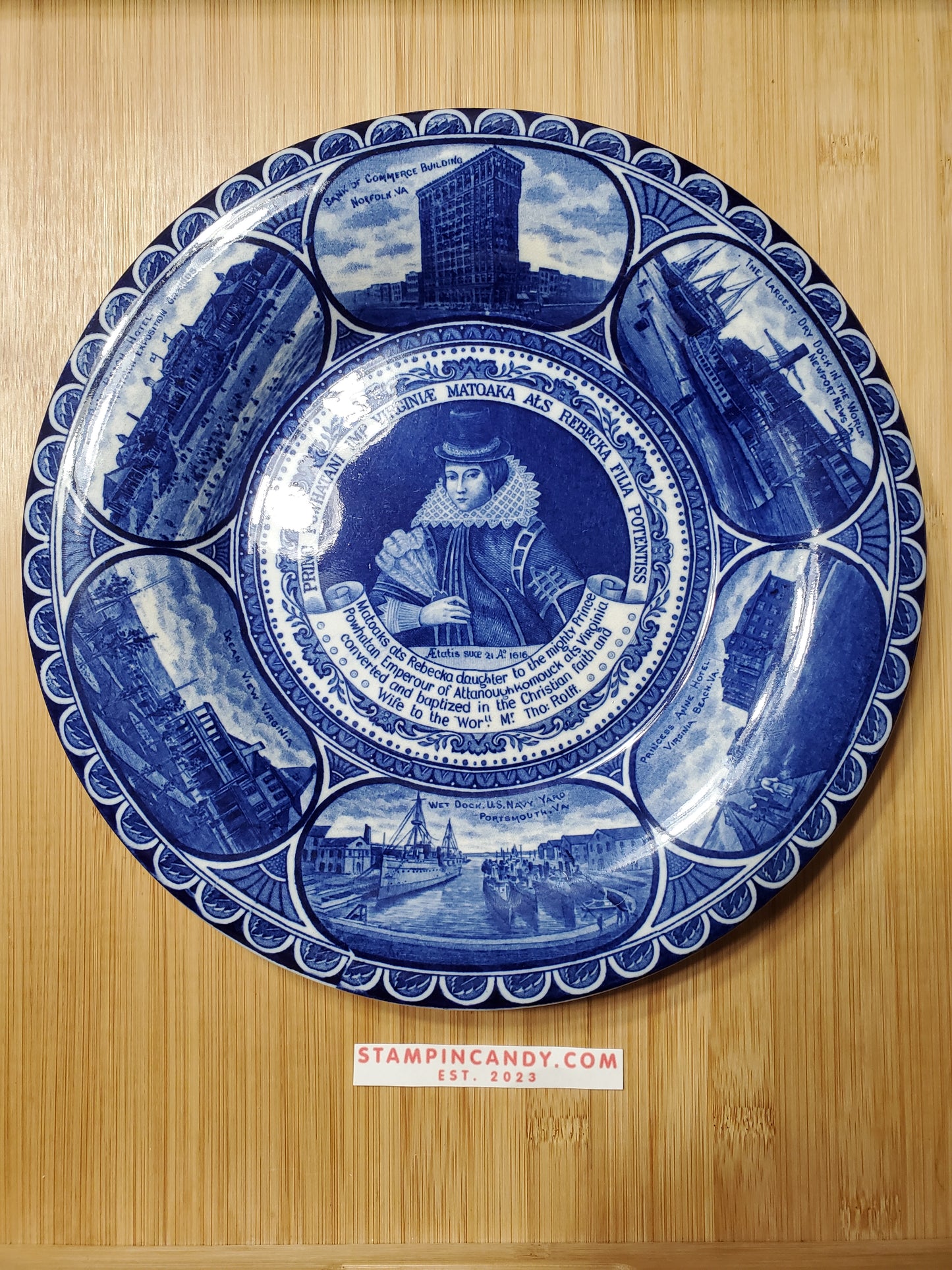 Rowland & Marsellus Co. - Staffordshire England - Blue Virginia/Newport Vintage Plate