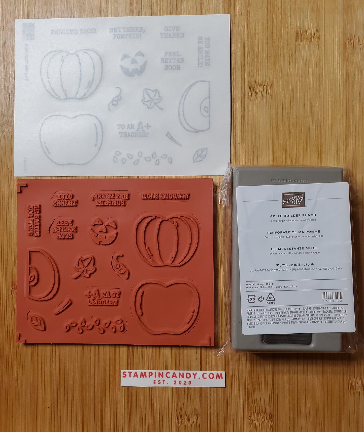 Stampin' UP! "Harvest Hellos" Stamp Set with "Apple Builder" Punch