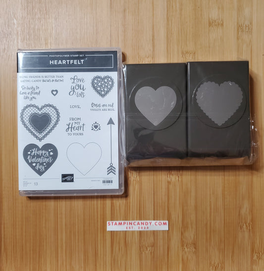 Stampin' UP! "Heartfelt" Stamp Set with "Heart Punch Pack"