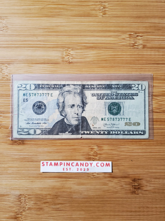 Fancy Serial Number $20 - "ME 57873777 E"