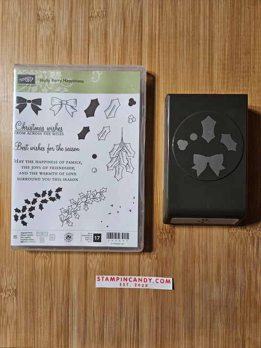 Stampin' UP! "Holly Berry Happiness" Stamp Set with "Holly Berry Builder" Punch