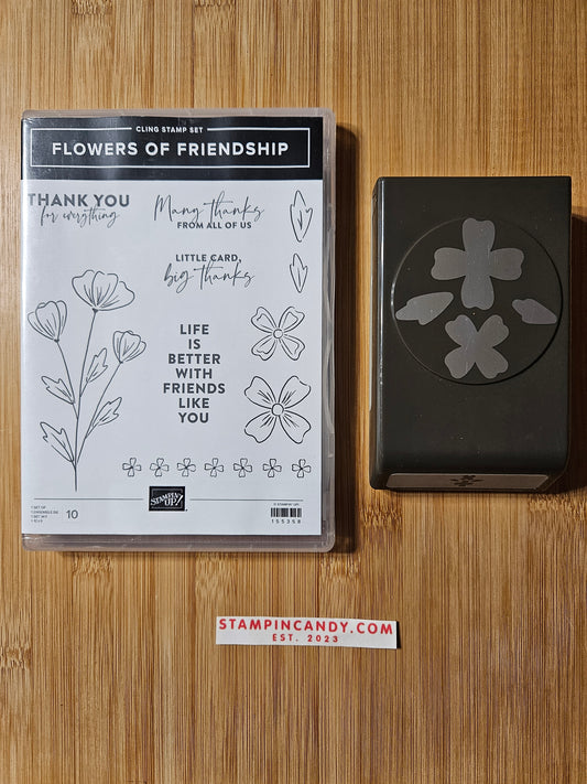 Stampin' UP! "Flowers of Friendship" Stamp Set with "Flowers & Leaves" Punch