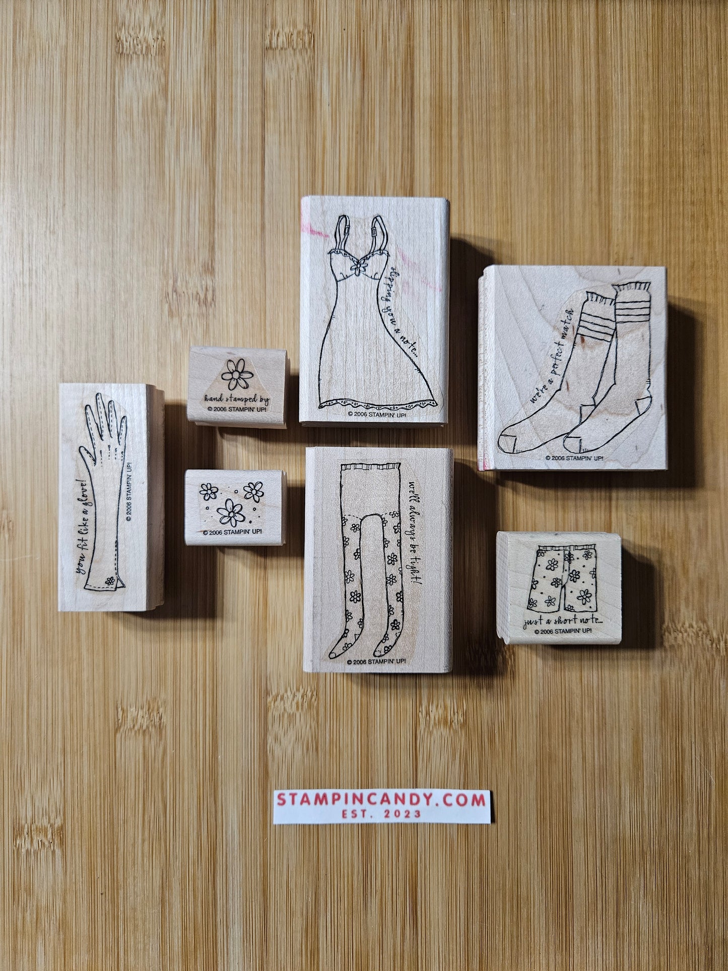 Stampin' UP! "Laundry Notes" Stamp Set (Wood Block)