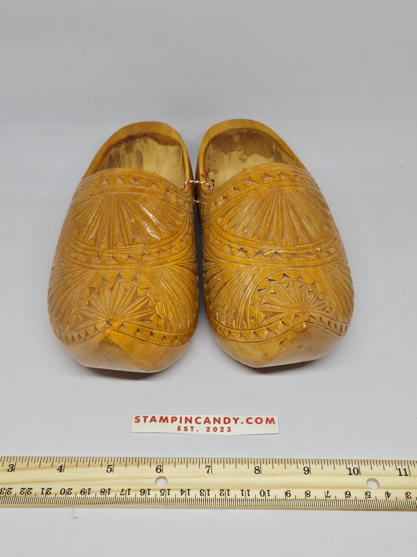 Vintage Hand-Carved Swedish Wooden Shoes