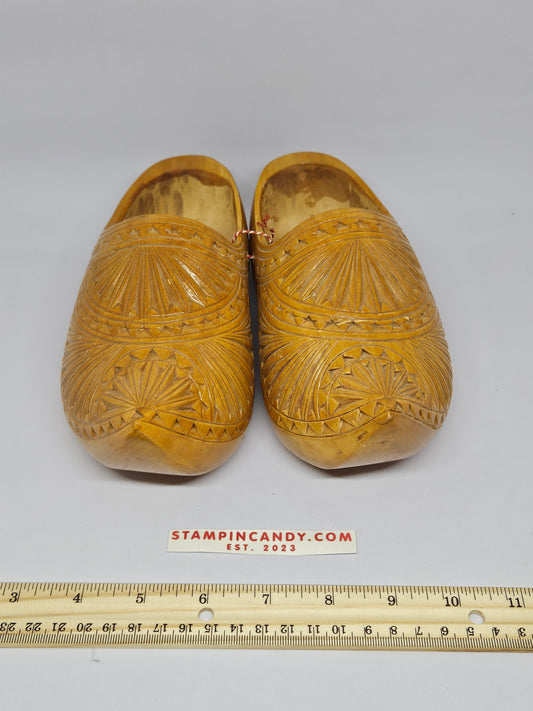 Vintage Hand-Carved Swedish Wooden Shoes