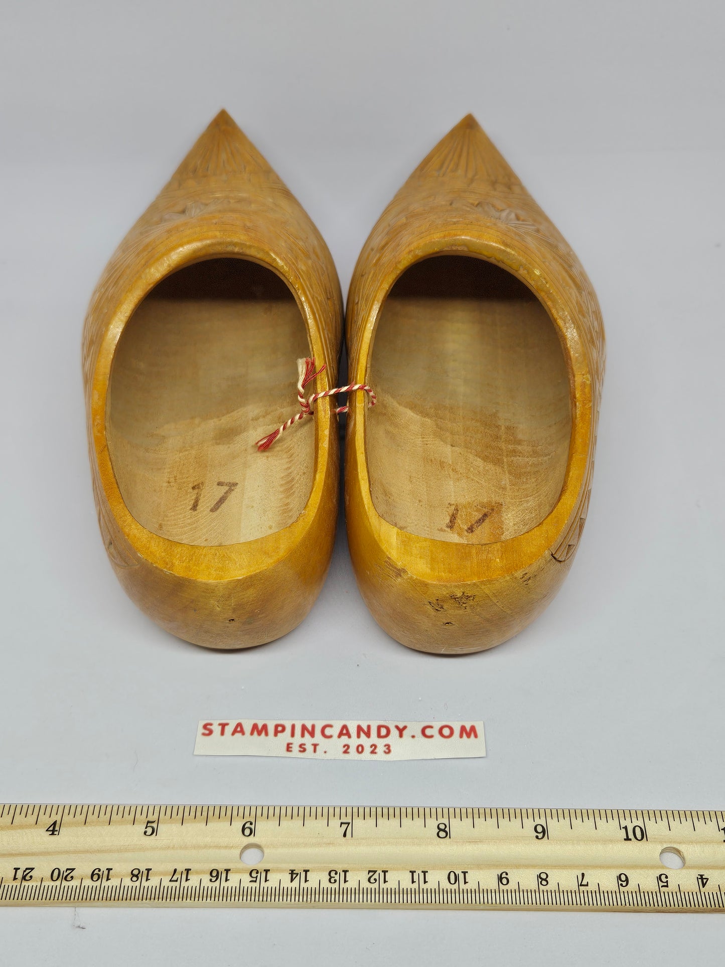 Vintage Hand-Carved Swedish Wooden Shoes