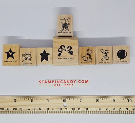 8 Pack of Stars, Bows and Misc Stamps