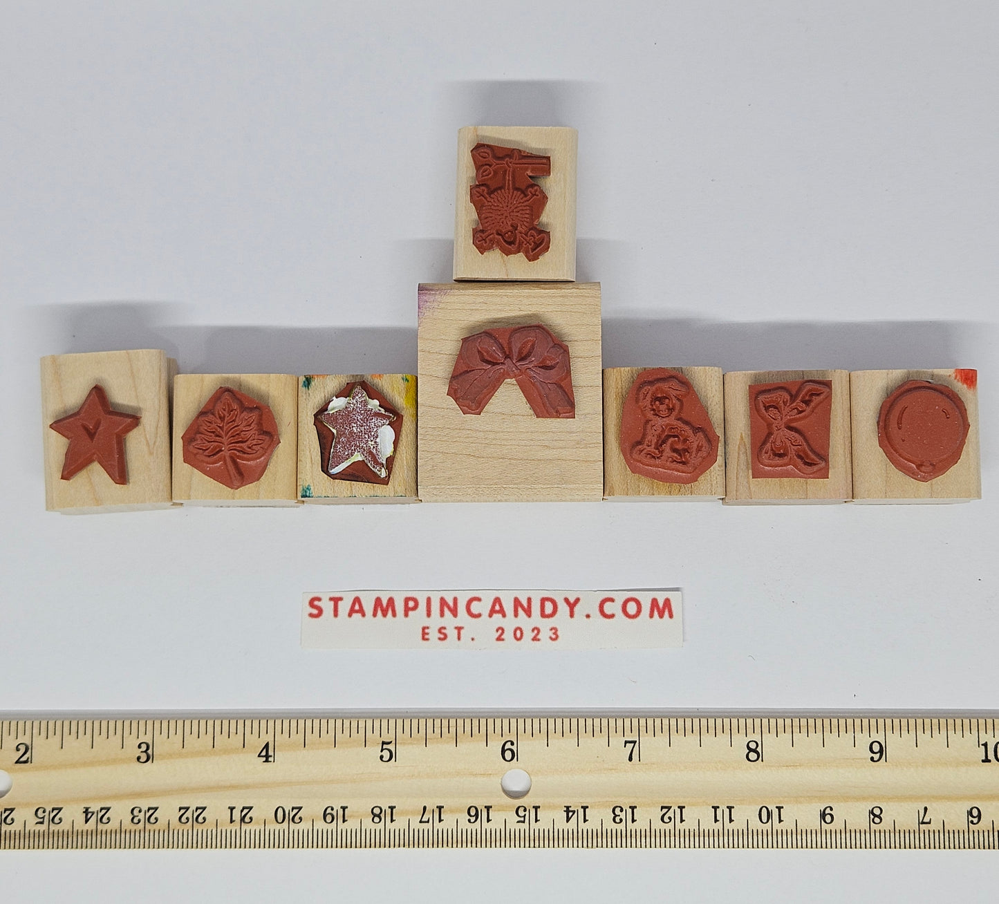 8 Pack of Stars, Bows and Misc Stamps