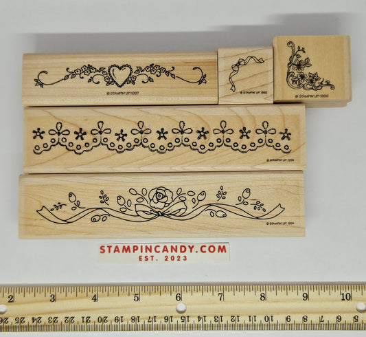 5 Pack of Stampin Up - Borders & Corners Mix Stamps