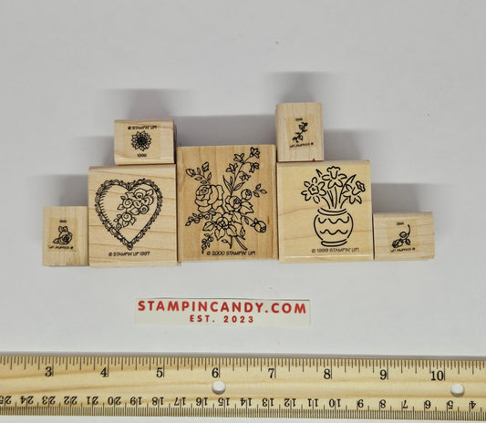 7 Pack of Stampin Up - Random Flower Mix Stamps