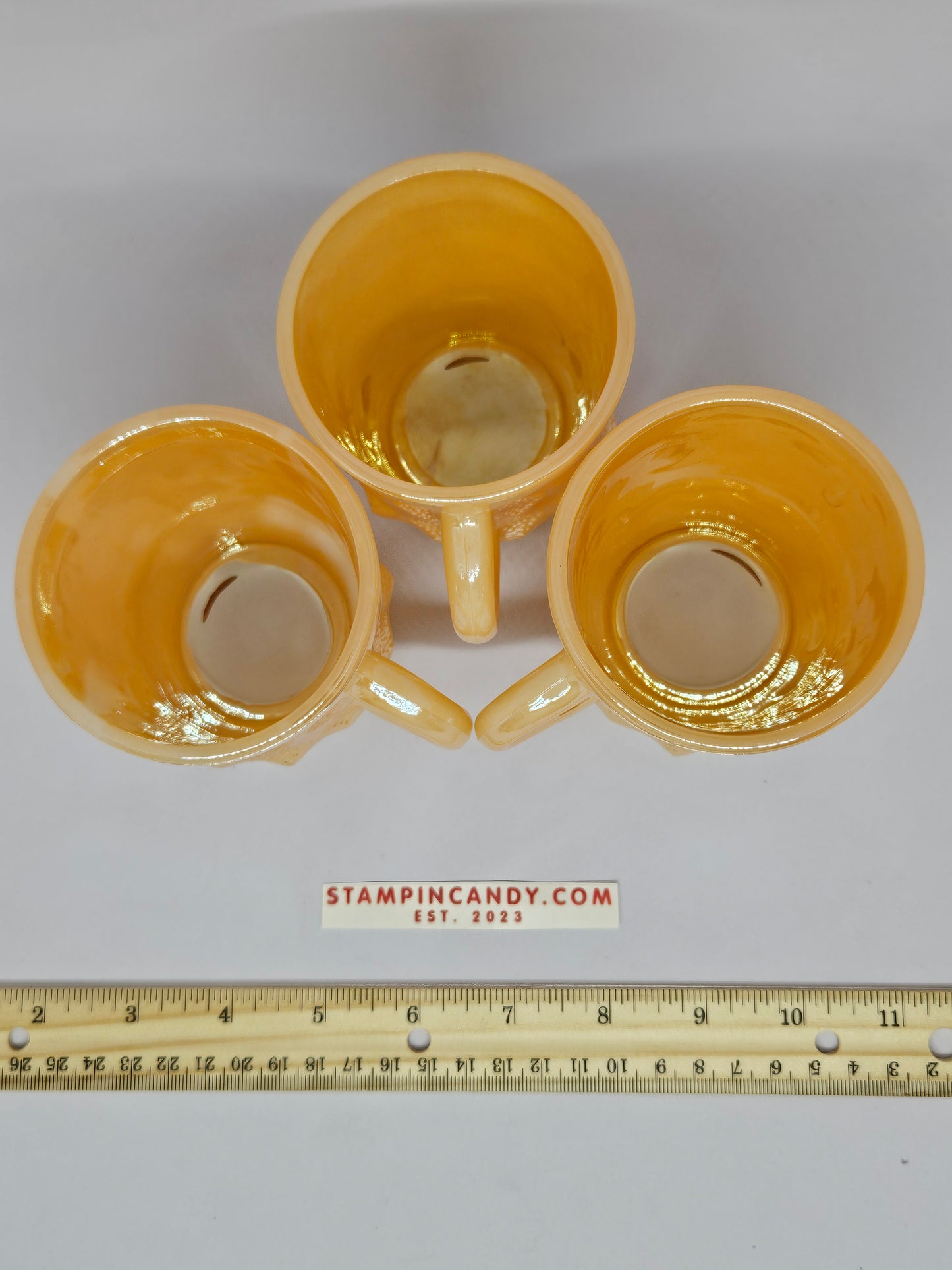 Vintage Fire King - Anchor Hocking 3 Piece Peach Mug Set