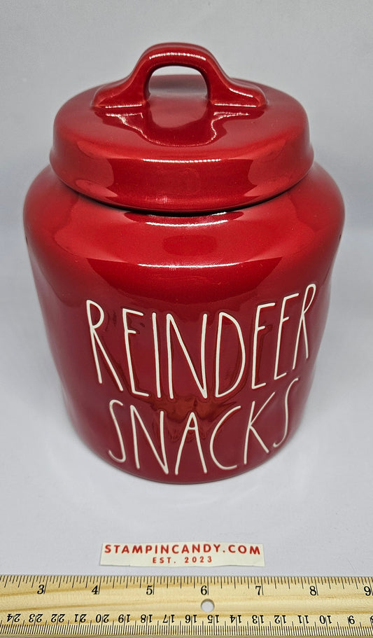 Rae Dunn - Red Reindeer Snacks Canister