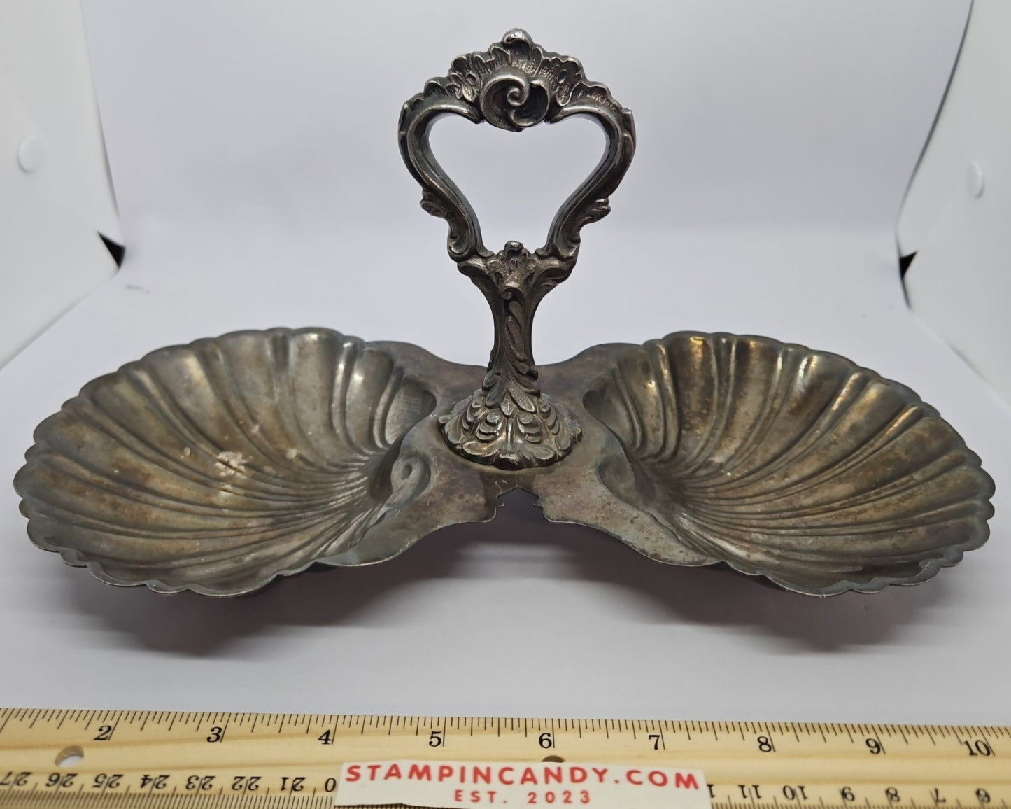 Vintage Silver-Plated Scallop/Clam Shell Candy Dish