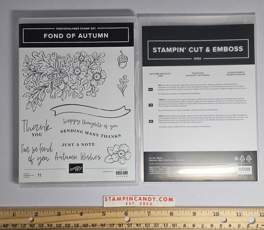 Stampin Up - Fond of Autumn with Autumn Bouquet Dies (Missing 2 Stamps and 2 Dies)