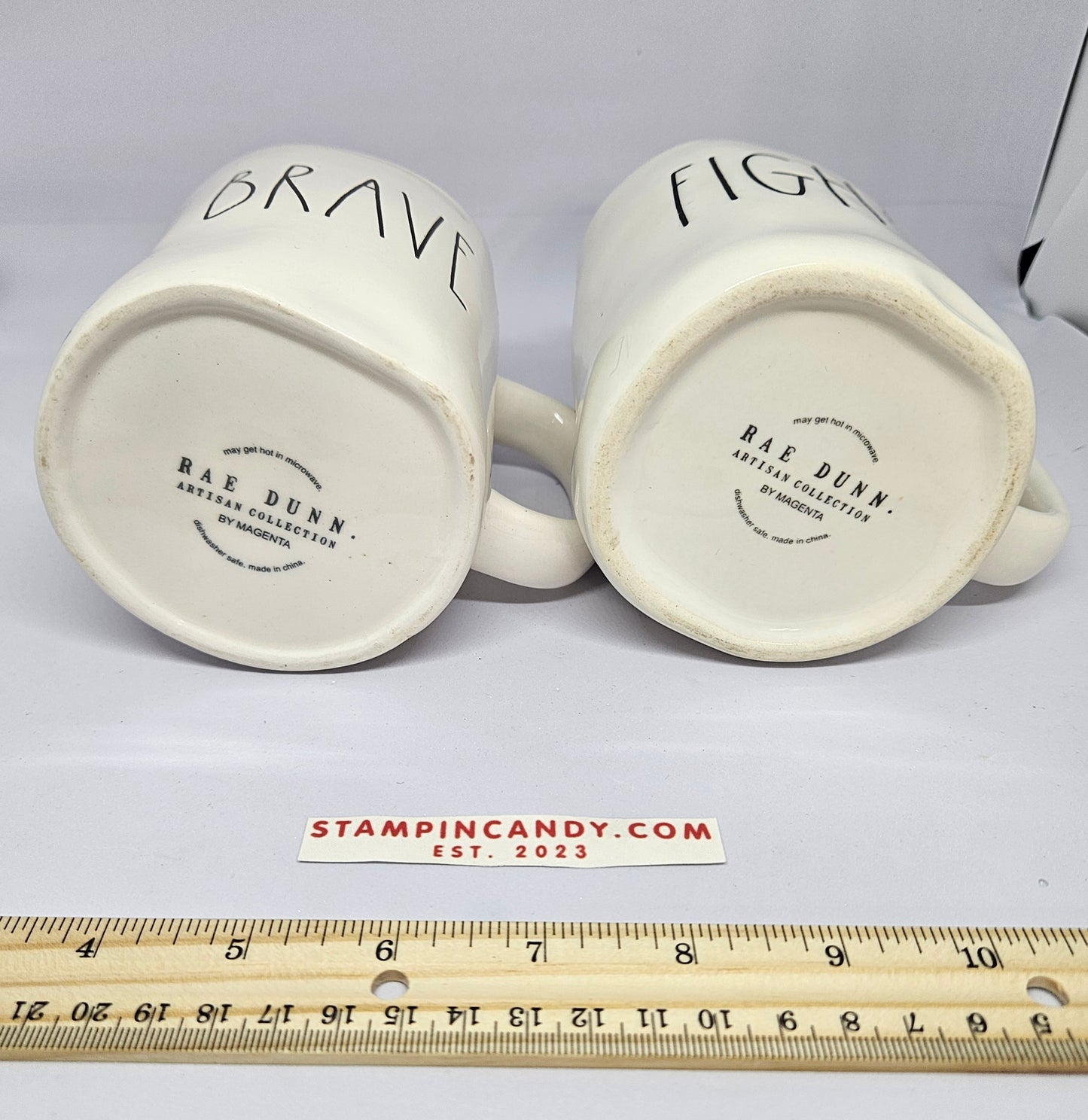 Rae Dunn - "Brave" and "Fighter" Mugs