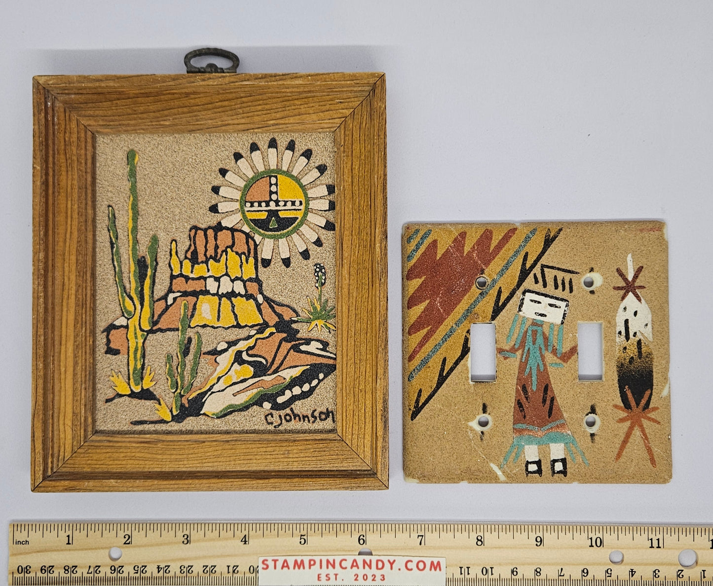 Native American/Indian Sand Painting and Handmade Switch Cover