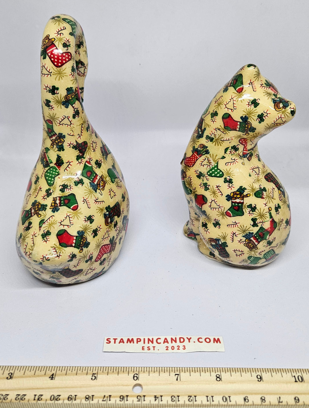 Decoupage Christmas Cat & Swan