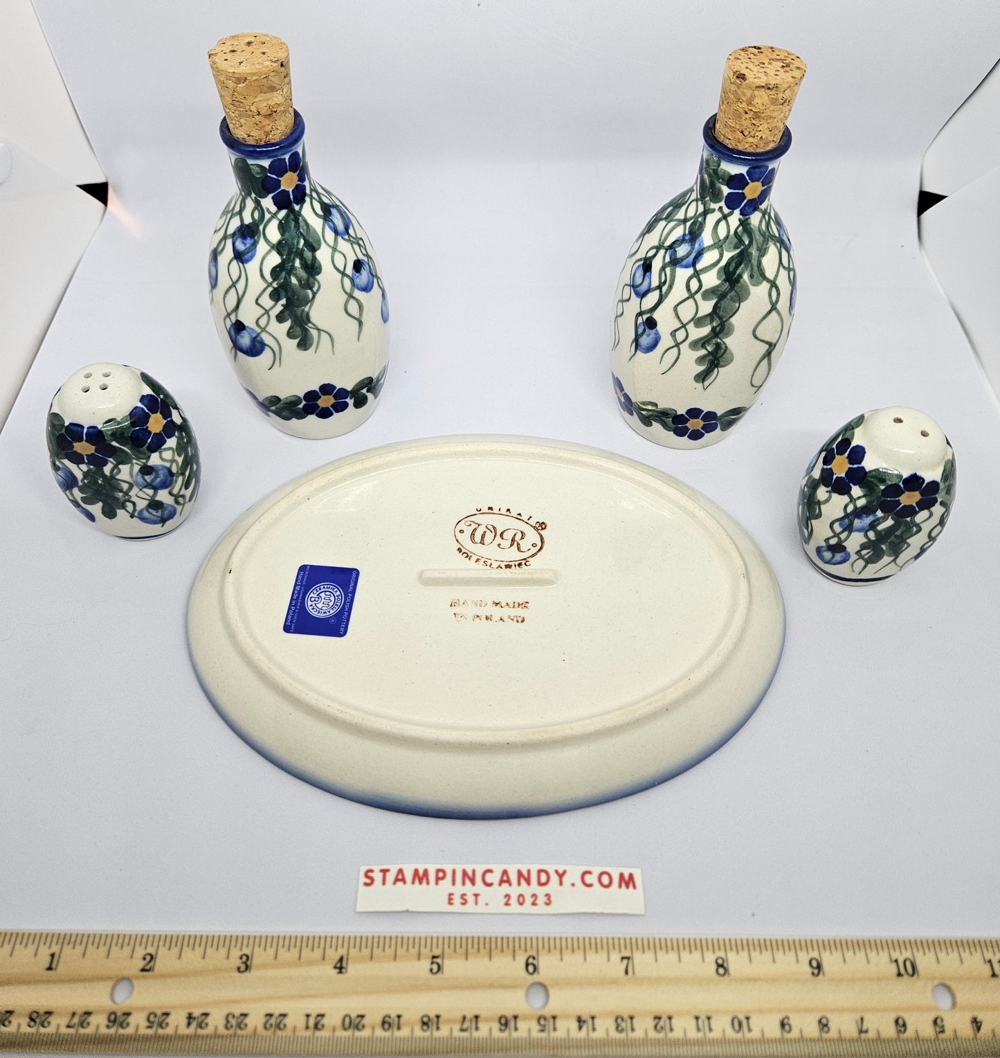 Polish Pottery Set 5 Pieces