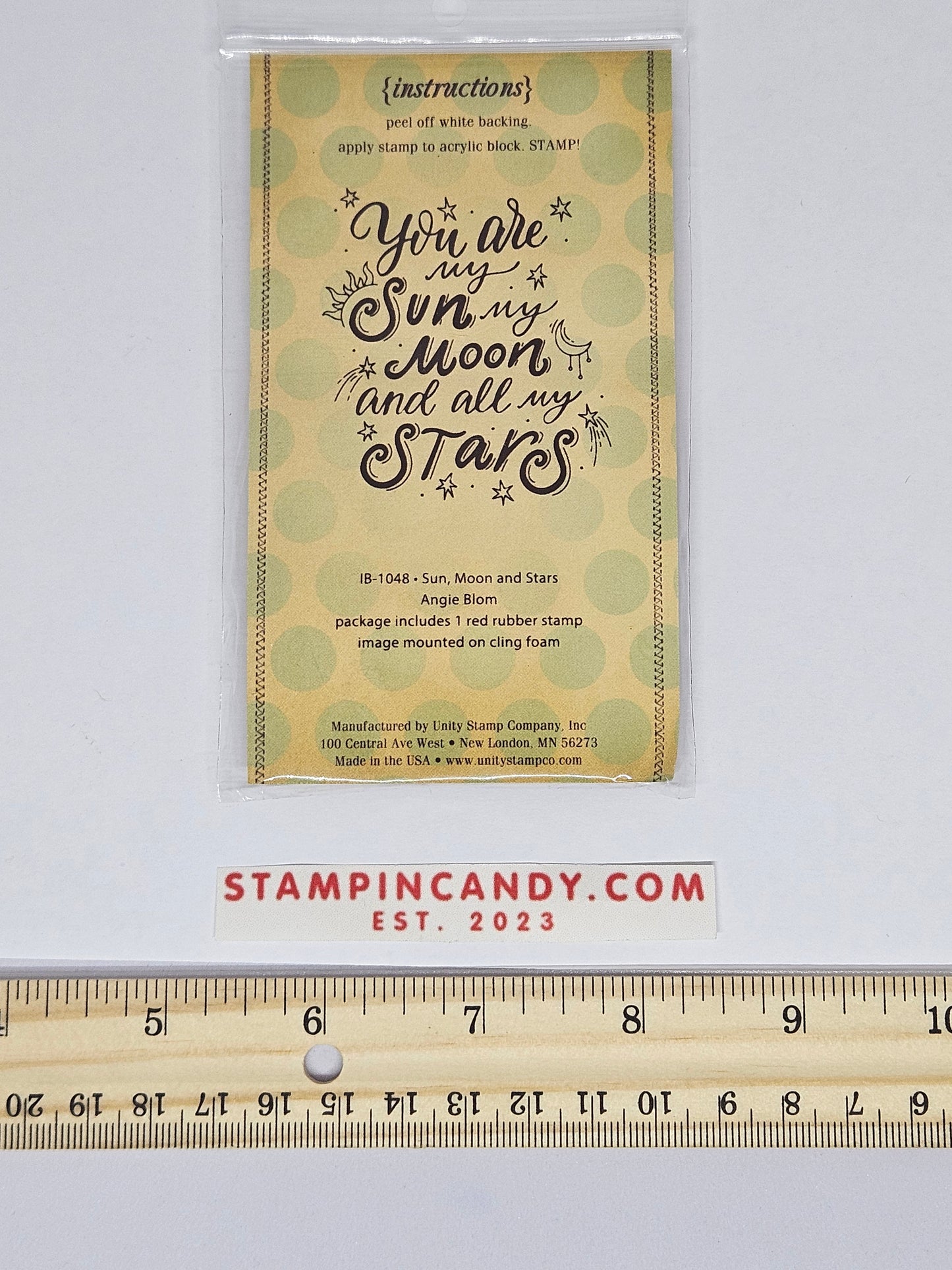 Unity Stamp - Itty Bitty - "You are my sun my moon and all my stars" Stamp