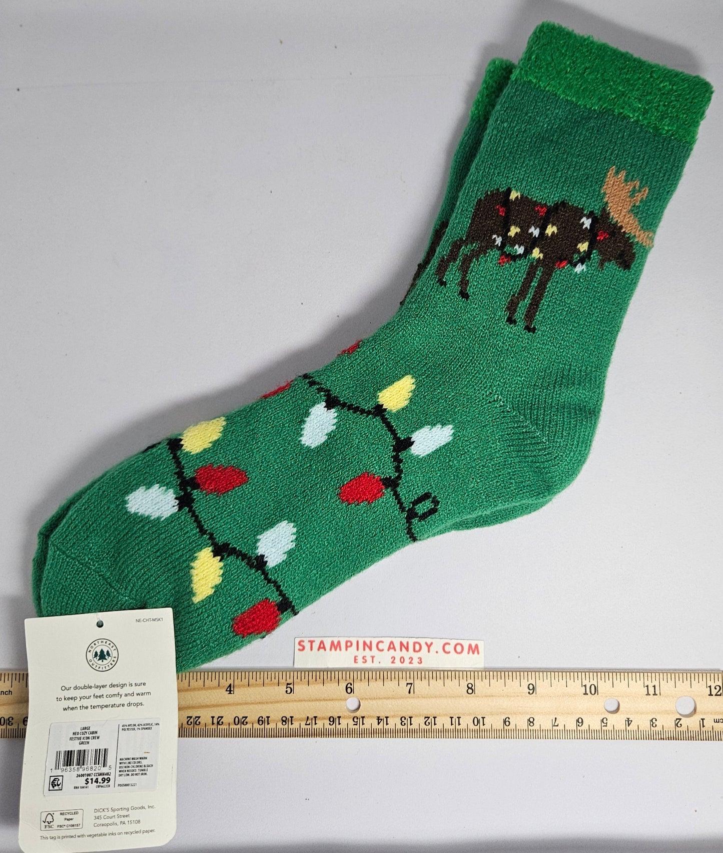 Cozy Cabin - Christmas Socks - Size 8-12.5 - Aloe Infused