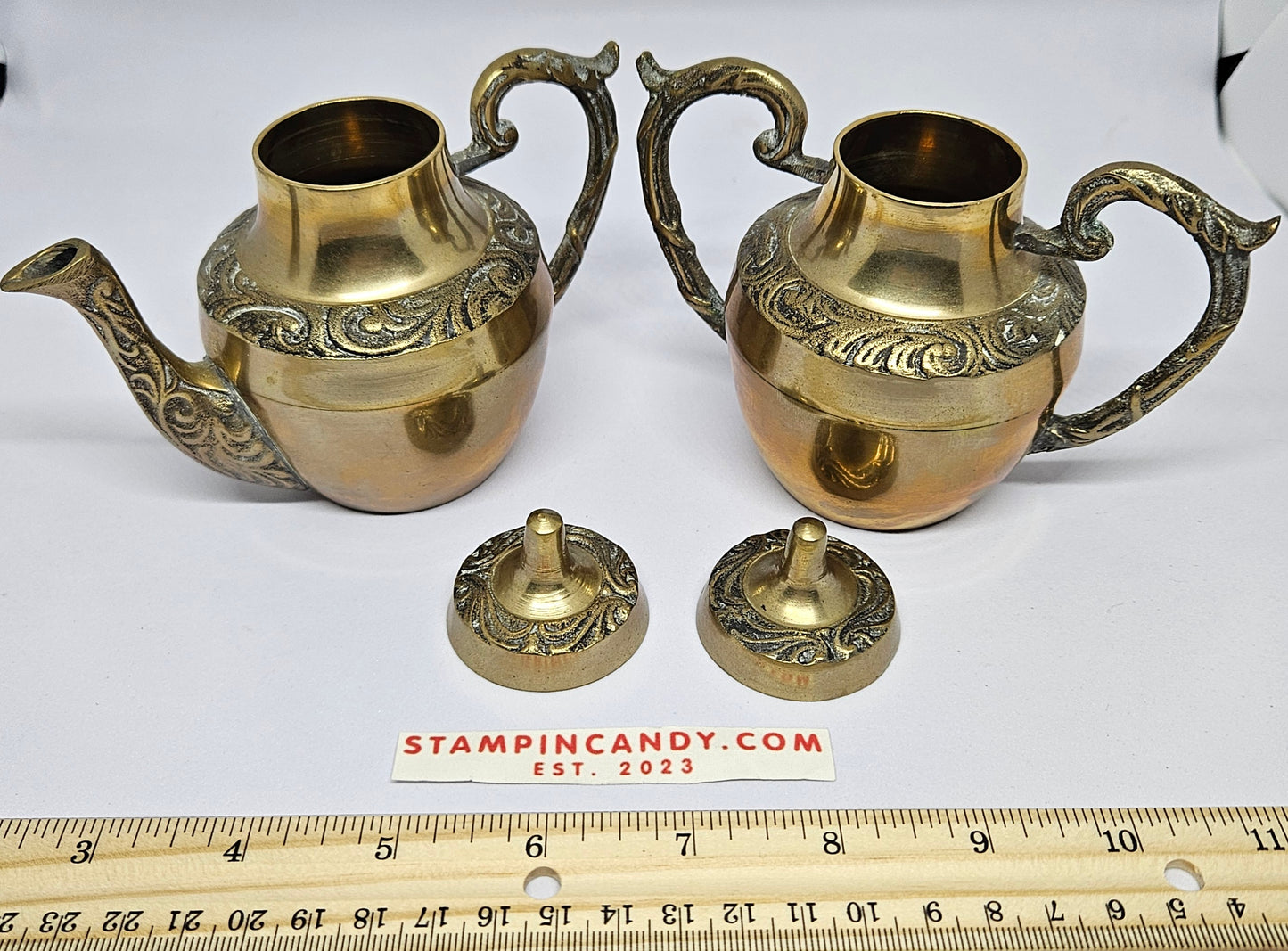 Vintage Brass Tea Set - Creamer / Sugar