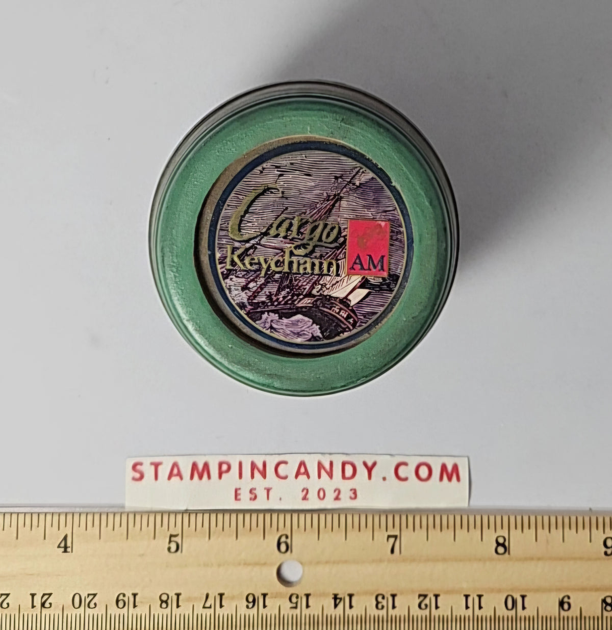 CARGO Ship Wheel Keychain Vintage Nautical Souvenir